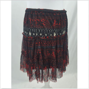 Takaraboho Boho Red And Black Skirt Size Medium